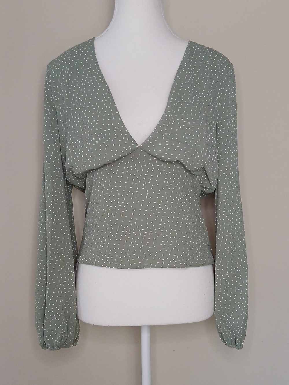 Sage The Label Long Sleeve V Neck Blouse Size Medium